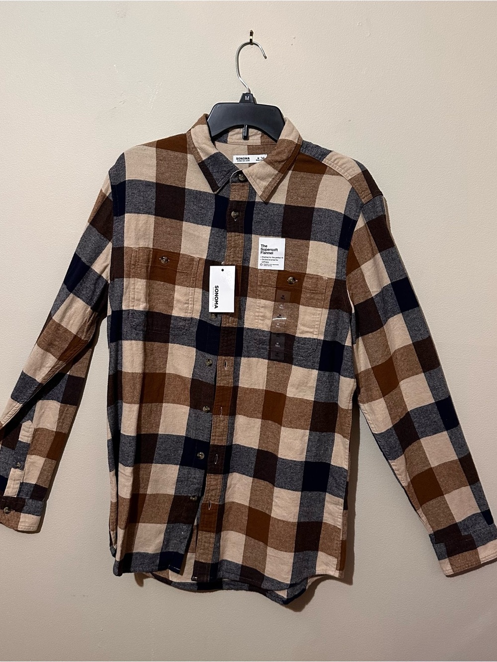 Super Soft Flannel Plaid Overshirt Button Tall Relaxed Fit Casual Fall Layering